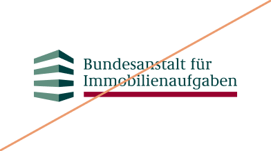 Altes "Bundesanstalt für Immobilienaufgaben"-Logo durchgestrichen