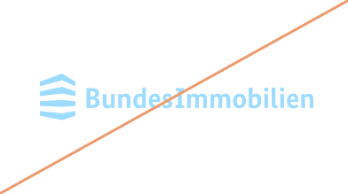 "BundesImmobilien"-Logo in hellblau, durchgestrichen mit einer Linie.
